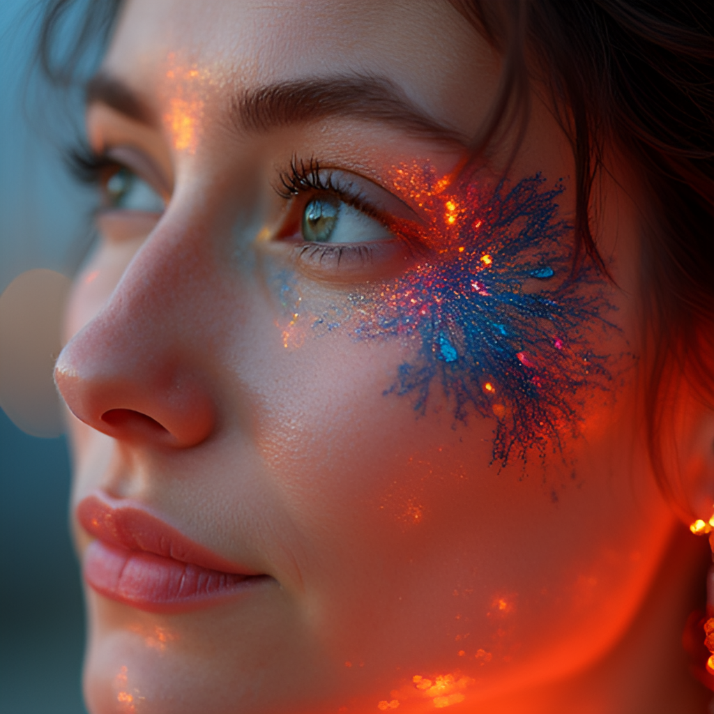A stunning photograph taken with the iPhone 15 Pro's main camera, showcasing vibrant colors, sharp details, and a beautiful bokeh effect in a portrait style, perhaps of a person or a detailed object.